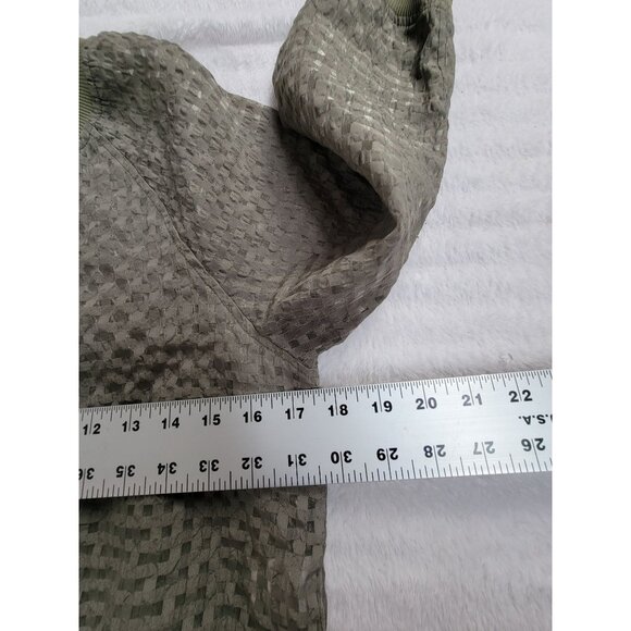 COLZA Womens Olive Green Semi-Sheer Zip-Front Bomber Jacket Medium Lightweight - Picture 7 of 8